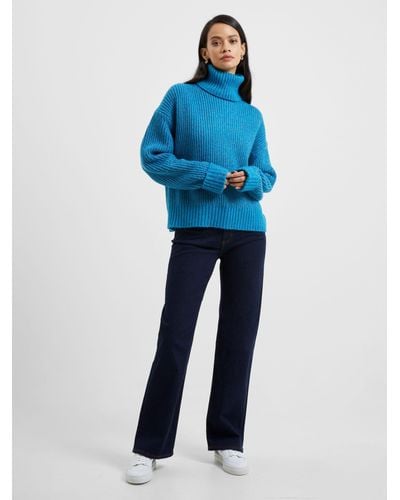 French Connection Jayla Roll Neck Jumper - Blue