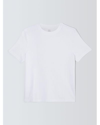 John Lewis Plain Organic Cotton Short Sleeve Crew Neck T-shirt - White