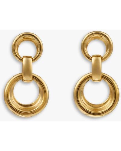 Orelia Luxe Statement Knocker Drop Earrings - Metallic