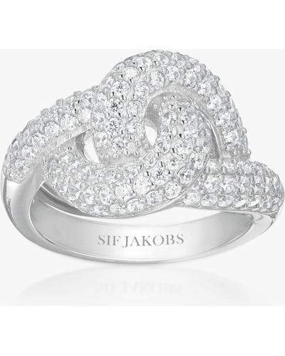 Sif Jakobs Jewellery Cubic Zirconia Knot Ring - White