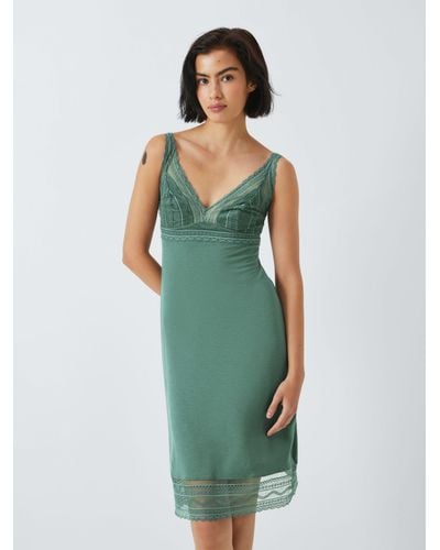 John Lewis Willow Lace Chemise - Green