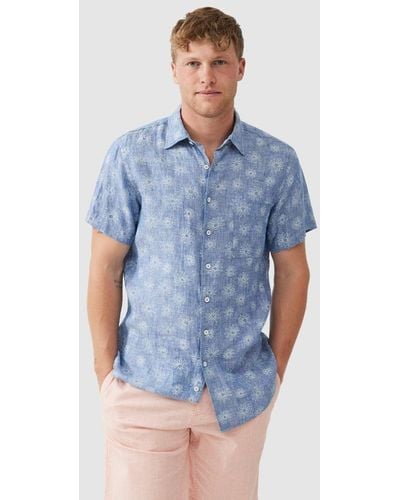 Rodd & Gunn Carleton Floral Linen Shirt - Blue