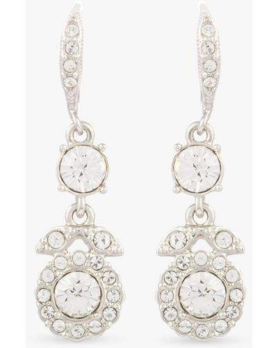 Susan Caplan Vintage Givenchy Swarovski Crystal Drop Earrings - White
