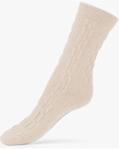 Dear Denier Saga Recycled Wool Cashmere Cable Knit Socks - White