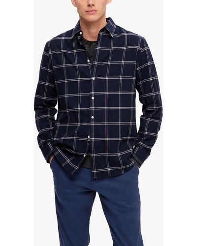 SELECTED Cotton Flannel Shirt Copied - Blue
