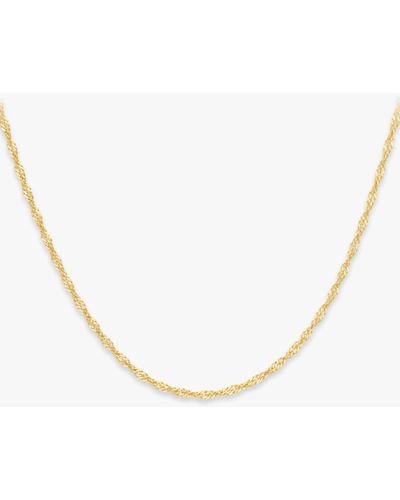 Ib&b 9ct Yellow Gold Short Twist Link Chain Necklace - Metallic