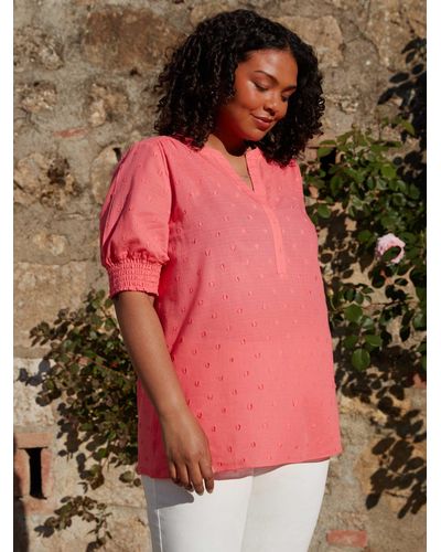 Live Unlimited Curve Dobby Blouse - Pink