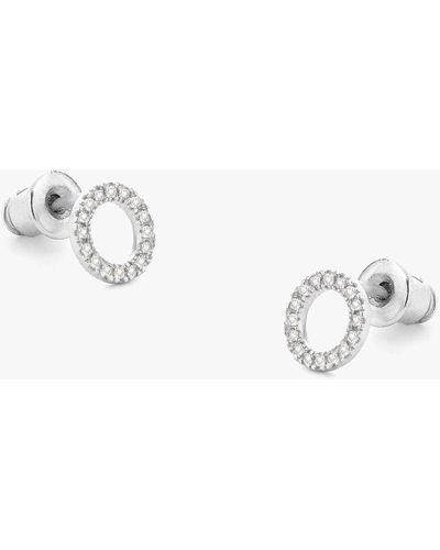 Tutti & Co Grand Cubic Zirconia Round Stud Earrings - White