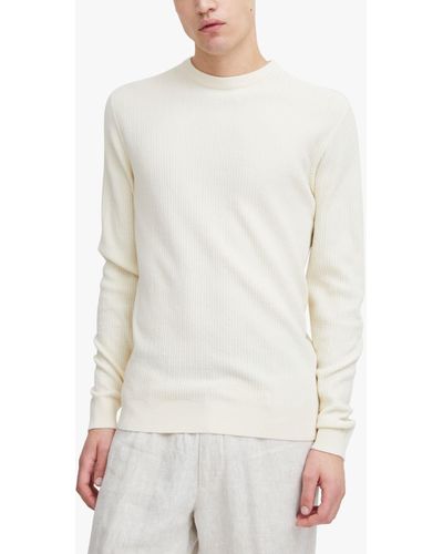 Casual Friday Karl Long Sleeve Crew Neck Knit Jumper - White