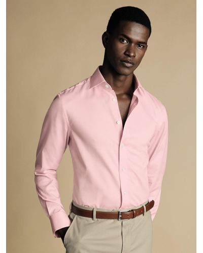 Charles Tyrwhitt Egyptian Cotton Windsor Dobby Weave Shirt - Pink