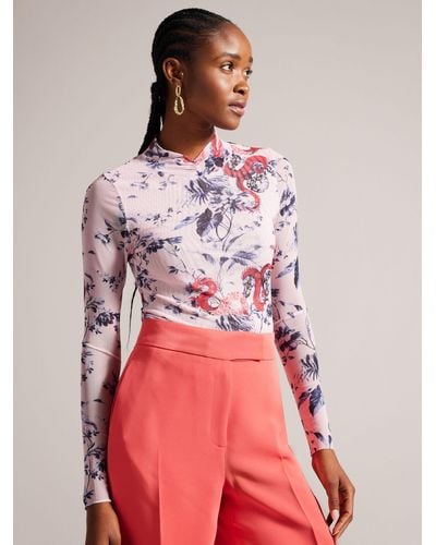 Ted Baker Mateney Floral Blouse - Pink