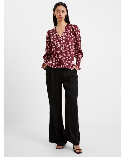 French Connection Bronwen Aleeya Satin Blouse - Red