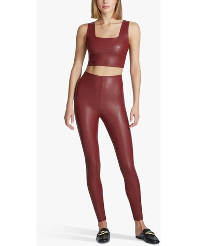 Commando Faux Leather Smoothing Leggings - Red