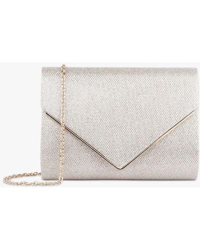 Paradox London Darcy Glitter Envelope Clutch Bag - White