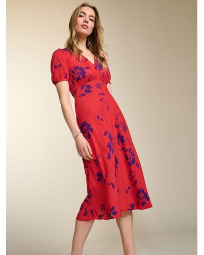 Baukjen Kaydence Floral Midi Dress - Red