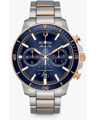 Bulova 98b301 Marine Star Chronograph Bracelet Strap Watch - Blue