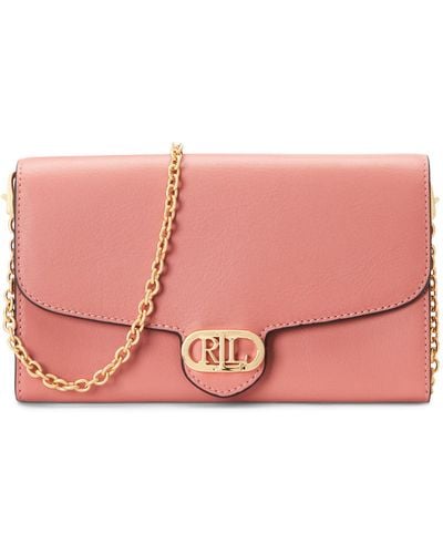Ralph Lauren Lauren Adair Leather Cross Body Bag - Pink