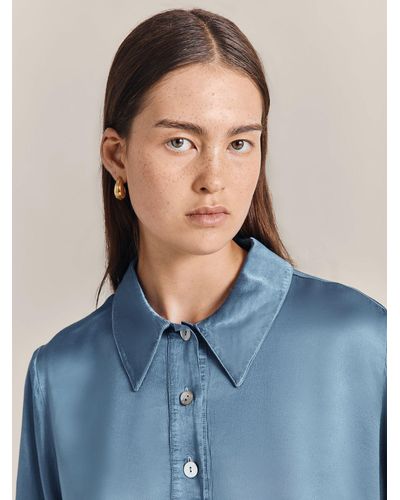 Ghost Kendall Satin Top - Blue