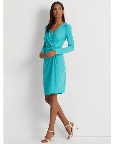 Ralph Lauren Lauren Zalissia Twist Front Mini Dress - Blue