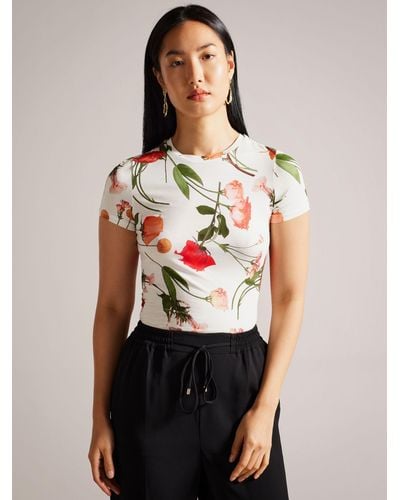 Ted Baker Treyya Floral Print Fitted T-shirt - Multicolour