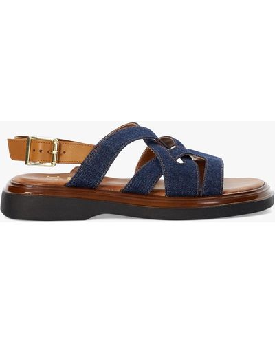 Dune Leebra Denim Strappy Sandals - Blue