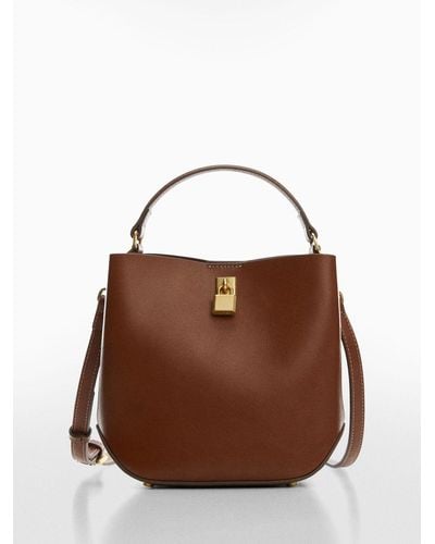 Mango Miguel Mini Shopper Bag - Brown