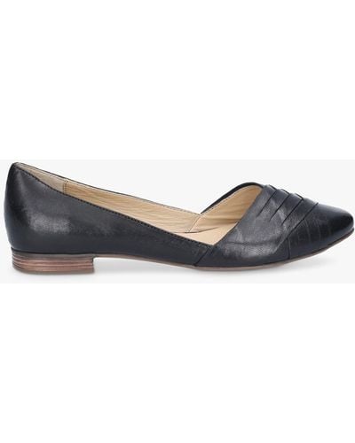 Hush Puppies Marley Leather Ballerina Slip On Shoes - Black