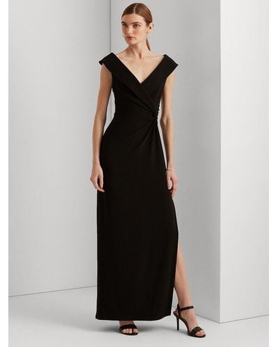 Ralph Lauren Jersey Off-the-shoulder Gown - Black