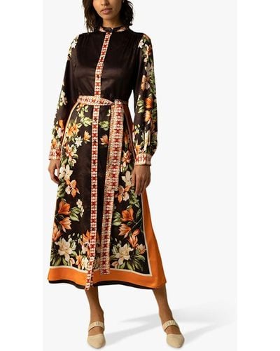 Raishma Kiara Floral Maxi Dress - Brown