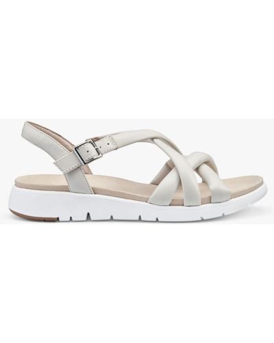 Hotter Seek Wide Fit Padded Leather Sandal - White