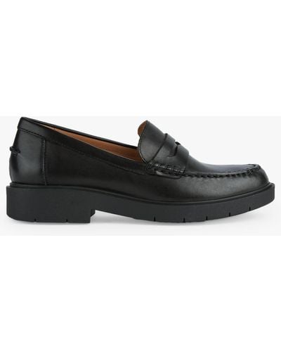 Geox Spherica Ec1 Leather Loafers - Black