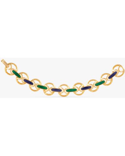 Susan Caplan Vintage Rediscovered Collection Enamel Round Link Chain Bracelet - Natural