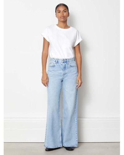 Albaray Organic Cotton Wide Leg Jeans - White