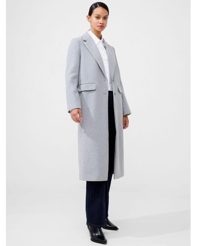 French Connection Fawn Wool Blend Felt Coat - Grey