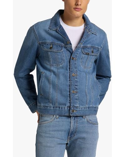 Lee Jeans Washed Cotton Denim Jacket - Blue
