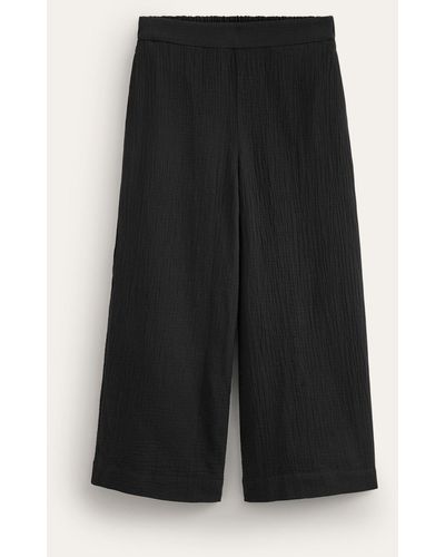 Boden Pull-on Cotton Doublecloth Trousers - Black