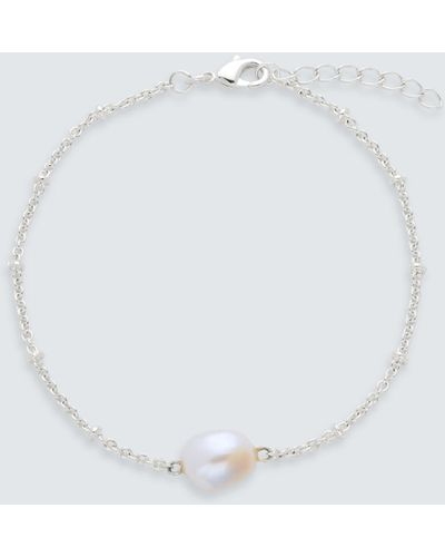 John Lewis Gemstones & Pearls Baroque Pearl Bracelet - White