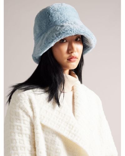 Ted Baker Prinnia Faux Fur Bucket Hat - Blue
