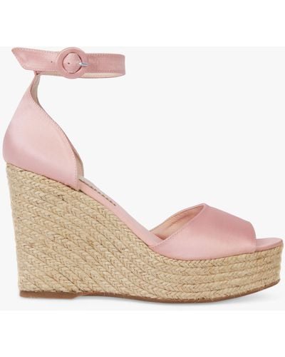 Penelope Chilvers Corfu Espa Satin Wedge Sandals - Pink