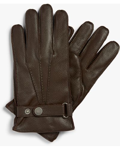 John Lewis Premium Leather Gloves - Brown