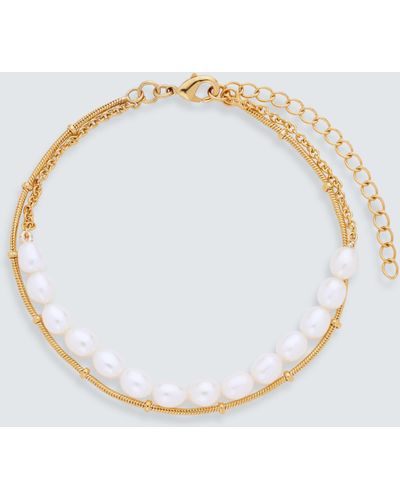 John Lewis Gemstones & Pearls Fine Pearl Bracelet - Metallic
