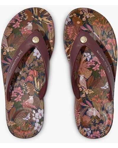 Fitflop Jim Thompson Leather Iq Flip Flops - Brown