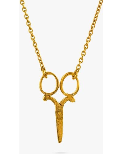 Alex Monroe Scissors Pendant Necklace - Metallic