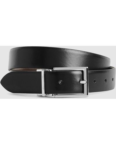 Reiss Ricky Reversible Leather Belt - Black