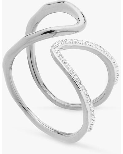 Monica Vinader Riva Diamond Wrap Ring - White