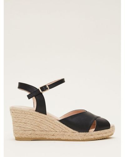 Phase Eight Leather Espadrilles - Natural