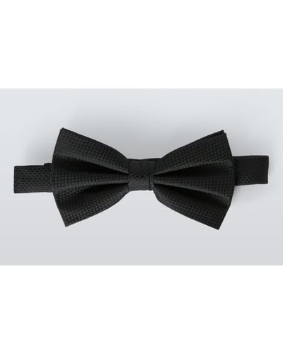 John Lewis Textured Silk Bow Tie - Black
