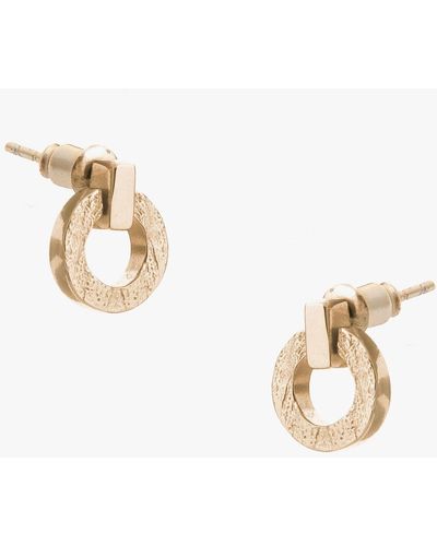 Tutti & Co Palm Collection Textured Circle Stud Earrings - Natural