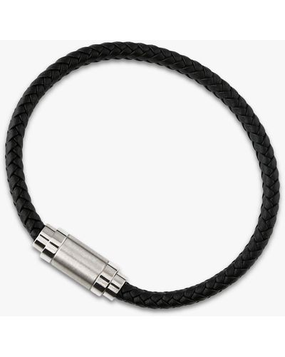 Orelia Plaited Leather Bracelet - Black