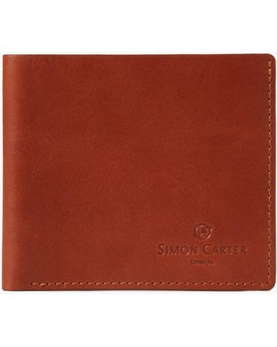 Simon Carter Slim Leather Wallet - Red